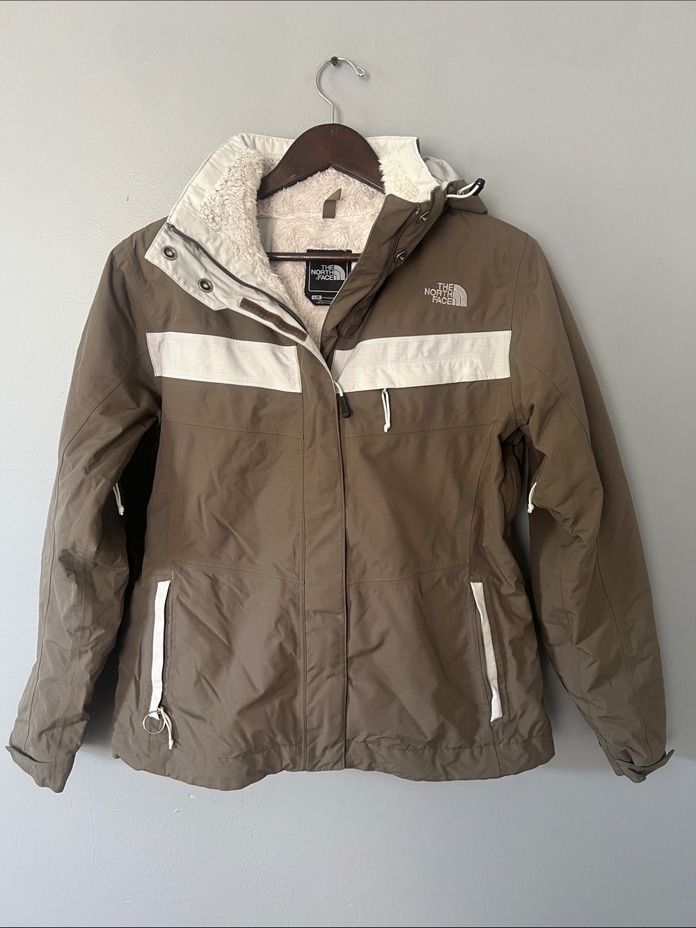 The North Face Brown Ski Jacket with White Accents